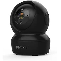 EZVIZ 2MP WLAN IP kamera, PT iekštelpu novērošanas kamera ar divvirzienu audio, kustības panākumi, IR nakts redzamība mājdzīvniekiem, suņiem, mazuļu monitors, kas saderīgs ar Alexa, C6N melns, 1080p