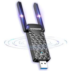 WONLINK AX1800 WLAN Stick, skirtas asmeniniam kompiuteriui, interneto WLAN atmintis asmeniniam kompiuteriui / staliniam / nešiojamam kompiuteriui, WLAN USB adapteris, suderinamas su Windows 11/10, USB 3.0 sąsaja