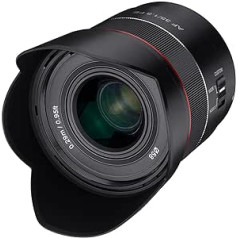 Samyang AF 35 mm F1.8 Sony FE Mazs, bet universāls — pilna formāta un APS-C fiksēta fokusa garuma automātiskā fokusa objektīvs Sony EMont kamerai Alpha A9 A7 A7c A6000 A5000 Nex