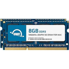 OWC — 16 GB atmiņas jaunināšanas komplekts — 2 x 8 GB PC8500 DDR3 1066 MHz SO-DIMM, kas paredzēti Mac Mini 2010, MacBook 2010 un MacBook Pro 13 collu 2010 modeļiem