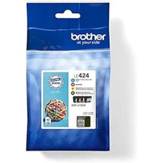 Brother oriģinālās tintes kasetnes LC-424VAL Value Pack DCP-J1200DW (sastāv no 4 tintes kasetnēm: melna, ciāna, fuksīna, dzeltena) LC424VAL standarta