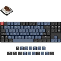 Keychron K1 Pro īpaši plāns TKL DE izkārtojums QMK/VIA pielāgota bezvadu mehāniskā Bluetooth tastatūra ar iespējotu karstās maiņas zema profila Gateron Brown Switch RGB fona apgaismojumu