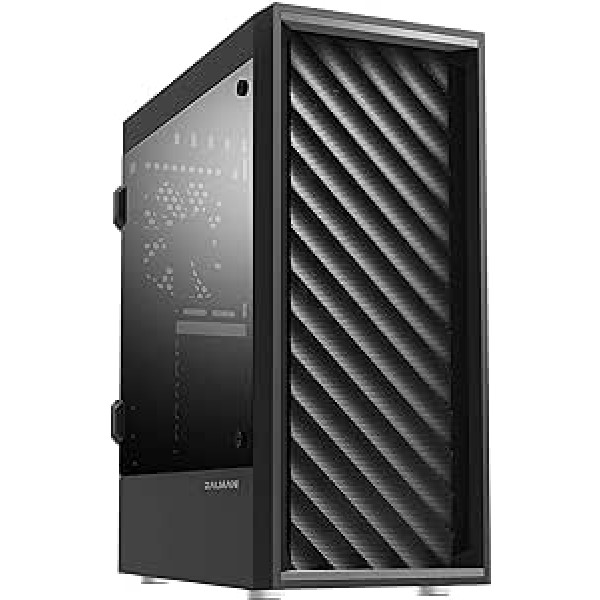 Zalman T7 datora korpuss Midi Tower ATX, acs priekšpuse 2 x ventilatori, stikla sānu panelis, melns