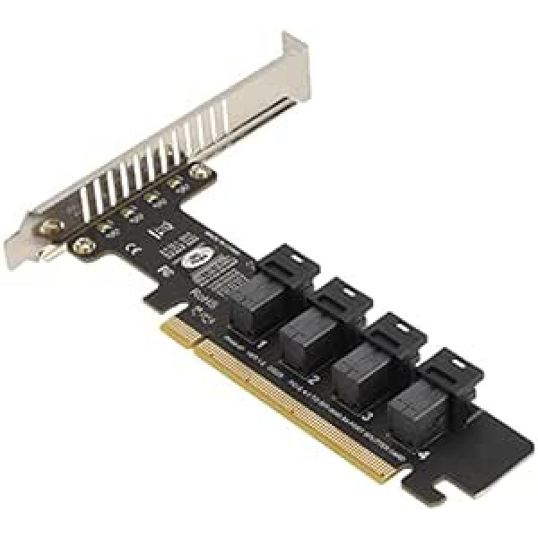 PCI išplėtimas į U.2 adapterio kortelę, PCIe X16 iki 4 prievadų U.2 NVME SFF 8643/8639 išplėtimo plokštė, didelės spartos PCIE padalinta išplėtimo plokštė su LED ekranu, skirta Windows