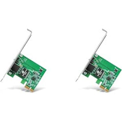 TP-Link Gigabit PCI Express tīkla adapteris, 32 bitu PCIe interfeiss, atbalsta operētājsistēmas Windows 11/10/8.1/8/7/Vista/XP, zema profila kronšteins (TG-3468) (2 pakotnē)