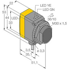 3083304-QS30RRXSH2O, Opto sensors Einweglichtschranke zur Wassererkennung