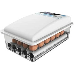 24 olu inkubators Pilnībā automātisks inkubators Inkubators Inkubators 20°C - 40°C cāļu, pīļu, zosu olām, 39 x 24 x 17 cm