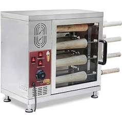 Kommerzieller Kamin-Kuchen-Maschinenofen, 3000 W elektrische Toastermaschine mit 16 Stück Walze, Kamin-Brötchen-Grillmaschine für Restaurant, Zuhause, Küche, Snackbar, 8 Stück Zyli