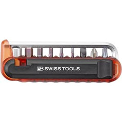 PB Swiss Tools Bicycle Multitool PB 470 | 100% Šveices ražots | Daudzfunkciju rīks ar uzgaļiem, leņķa skrūvgriezis, adapteris, riepu svira kalnu velosipēdam, šosejas velosipēdam, velosipēdam