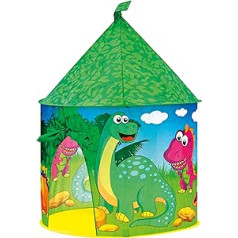 Bino žaislų pasaulis Spielzelt Dinosaurier, Spielzeug für Kinder ab 3 Jahre (Dinosaurierzelt aus PES-Material, leichte Reinigung, Kinderzimmer Deko, für mehrere Kinder, Drinnen & Draußen nutzbar), Grün / Bunt