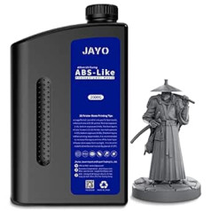 JAYO ABS-Like 3D printera sveķi 2 kg, 405 nm UV standarta sveķi LCD/DLP/SLA 3D drukāšanai, netrausli, augstas precizitātes, vāja smarža, tumši pelēka 2000 g