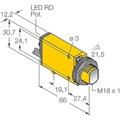 3040144 – MIAD9R, optinis jutiklis Einweglichtschranke (Empfänger) FM12ATEX0094X