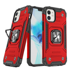 Bruņu maciņš iPhone 14, magnētisks turētājs Ring Armor, sarkans