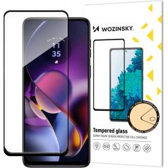 9H grūdintas stiklas visam Motorola Moto G54 ekranui su juodu Full Glue rėmeliu