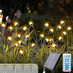 Magic Firefly Garden Lights, KUWUNG 4 gabali 8 LED Saules Firefly gaismas, IP65 ūdensnecaurlaidīgs Saules Firefly Light ar tālvadības pulti, 8 režīmu saules gaismas āra krūmiem, zālienam, pagalmiem, pagalmam