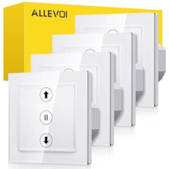 ALLEVOI WiFi переключатель для жалюзи, интеллектуальный таймер для роллет с переключаемыми светодиодами, совместимый с Amazon Alexa/Google Assistant, требуется нейтральный проводник, 80 x 80 мм