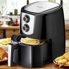 Bakaji karšto oro gruzdintuvė be aliejaus Airfryer 4,4 l gruzdintuvė gruzdintuvė Natūralus ir sveikas būdas, galia 1400 W, su laikmačiu 30 minučių ir temperatūros valdymu iki 200 °C