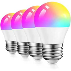 Alexa Small Light Bulb E27/G45 Smart LED WiFi lampa, Dogain RGB LED spuldze aptumšojama spuldze 6 W 2700-6500 K + RGB 16 miljoni krāsu, nav nepieciešams centrmezgls. Savietojams ar Alexa Echo, Google Home 2,4 GHz