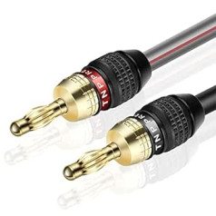 TNP Speaker Cable Banana Plug - 7.5 m, Speaker Cable with 24k Gold-Plated Banana Plugs, Cable with Banana Plugs for Active Speakers & Amplifiers, 12 Gauge Banana Plugs Speaker Wire