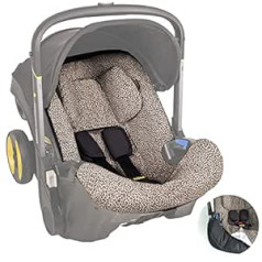 Ukje Cover Compatible with Doona Car Seat Stroller - Child Seat Cover - Baby Car Chair Cover - Toddler Stroller Protector Insert - Newborn Car Seat Accessories (Beige Leopard)