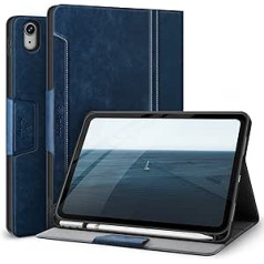 Antbox futrālis iPad 10 Generation 2022 10,9 collas ar zīmuļa turētāju, Apple zīmuļu turētājs, automātiskās miega/pamošanās funkcija, PU ādas futrālis, aizsargvāciņš (zils)
