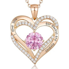CDE moteriškas 925 sterlingų sidabrinis rožinis auksas, amžinai meilės širdis, gimimo akmenų pakabukas moterims, papuošalai gimtadienio dovana jai, mergina, Kalėdos, Valentino diena, Motinos diena