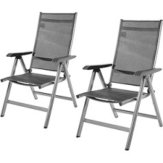 Amazon Basics — terases krēsls 5 līmeņos, regulējams dvīņu komplekts, 60,5 D x 110 W x 69 H cm, pelēks