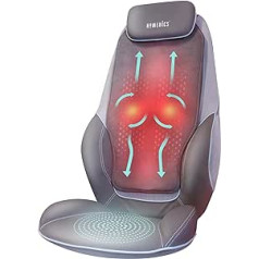 HoMedics Massagesitzauflage Shiatsu Massageauflage Rücken- und Schultermassagegerät - Deluxe-Massagesessel ar Wärmefunctionn, Vibrationsmassage, entspannt Schulter-, Rücken- und Oberschenkel - Grau