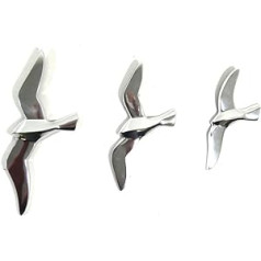 Новый набор металлических настенных рисунков из 3 летающих птиц-чайок
