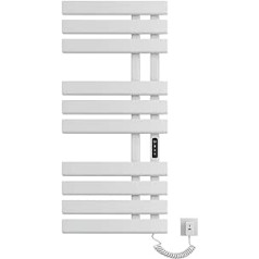 Vannas istabas radiators elektriskais dvieļu radiators elektrisks 500 x 1100 mm 380 W ar termostatu LCD skārienjutīgs displejs, antracīts, IP45 ūdensizturīgs radiators enerģijas taupīšana - balts | Lejup pa labi