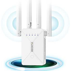 QLOCOM 2023 jaunākais WLAN pastiprinātājs 1200 Mbit/s WLAN atkārtotājs, divjoslu 5GHz un 2,4GHz interneta pastiprinātājs ar WPS, WiFi atkārtotājs, kas savietojams ar visiem WLAN maršrutētājiem