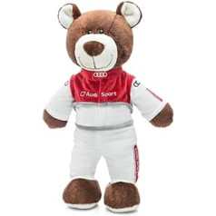 Audi 3201900201 Motoru sporta lācis 40 cm plīša Teddy Racer mīksta rotaļlieta, mīksta rotaļlieta