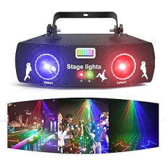 Disco Light Party Light, 3D RGB Animation DMX Effect Prožektors LED Light DJ Projektors Mūzikas kontrolēts DJ Disco Lights, KTV ģimenes atkalapvienošanās Kāzu dzimšanas dienai Helovīna Adventes kalendārs