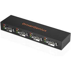 DriverGenius 4-Port USB 2.0 to Serial RS232 Converter - Compatible with Windows 11 and macOS 14, 4XRS232-A