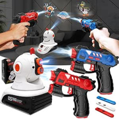 VATOS Gun Toy Set with Projector for Children from 4 5 6 7 Boys Girls - 2 Players Infrared Toy, Indoor/Outdoor Game Perfect Family Activity Gift Toy