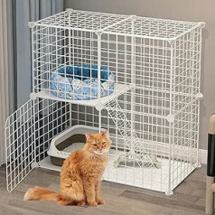 BNOSDM Indoor Cat Cage Removable Metal Small Animal Cage DIY Kitten Playpen for Pet Puppy Ferret Rabbit Hedgehog Guinea Pig