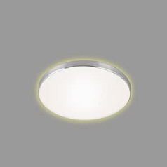 Briloner Leuchten 3443-219 LED griestu lampa ar fona apgaismojuma efektu 18 vati 1800 lūmeni 3000 kelvini balts alumīnija krāsa diametrs 35,5 cm