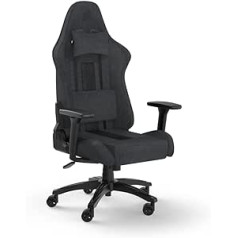 Corsair TC100 atpalaiduoto audinio žaidimų kėdė, nailono poliuretanas, pilka/juoda, vieno dydžio