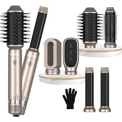 Airstyler Hot Air Brush 6 in 1, UKLISS Hairstyler Set with Curling Iron, Straightening Brush, Curling Hair with Air, Give Hair Volume, Straighten, Curl and Blow Dry Hair