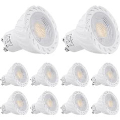 SanGlory GU10 LED 4000 K, 7 W 680 LM LED spuldze GU10 Aizstāj 70 W halogēnās spuldzes, neitrāli balts GU10 prožektors, 45° staru leņķa reflektora lampa, AC 85-265 V, 10 gab.