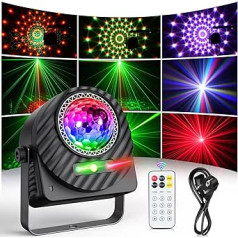 Disco Ball Disco Light Party Light, 4 in 1 DMX 512 LED RG Light 360° Rotating, DJ Disco Ball Sound Aktivēta, Strobe Disco Light ar tālvadības pulti bāra klubam Helovīna ģimenes atkalapvienošanās kāzām