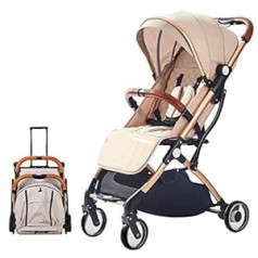 SONARIN Lightweight Pushchair, Compact Buggy, Foldable with One Hand, Five Point Strap, Improved Wheels, Ideal for Aeroplane (Khaki)