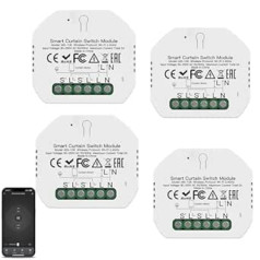 WiFi rullīšu slēdža slēdža modulis ar procentuālo funkciju, 2,4 GHz Alexa viedā rullo slēdža vadība, lietotņu vadība, taimeris rullo slēģu motora žalūzijām, kas ir savietojams ar Google Home Smart Life Tuya