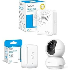 Tapo palīdz aizsargāt jūsu māju un savus mīļos, T110 kontakta sensors ar Smart Hub C200 360° WiFi drošības kameru