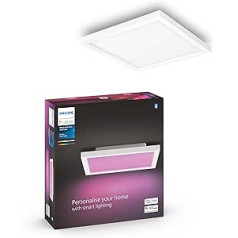 Philips Hue White & Color Ambiance Surimu panelis, 30 x 30 cm, aptumšojams, līdz 16 miljoniem krāsu, vadāms, izmantojot lietotni, saderīgs ar Amazon Alexa (Echo, Echo Dot)