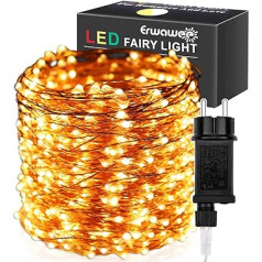 LED Fairy Lights Vara stieple, 100 m 1000 LED Ziemassvētku apgaismojums 8 režīmi āra ūdensnecaurlaidīgu gaismu dekorēšana iekštelpām, ārā, Ziemassvētkiem, kokiem, dārzam, ballītei, Ziemassvētku eglīšu dekorēšanai, silti balts