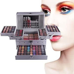 132 Colours Makeup Set, Cosmetics Make-Up Cassette, Cosmetic Eyeshadow Palette, with Concealer, Face Powder, Blush, Lipstick, Eyebrow Powder and Eyeliner