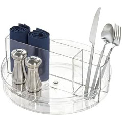 iDesign 71980 Tabletop Organiser, BPA Free, Rotating Plastic, 29.3 x 29.3 x 11.8 cm, Turntable