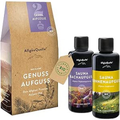 AllgäuQuelle® Saunas uzlējumu komplekts Organic Sauna Accessories 2 x 100 ml Sauna Infusion