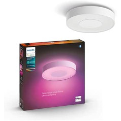 Philips Hue White & Color Ambiance Xamento griestu lampa M (2350 lm), aptumšojama vannas istabas lampa Hue apgaismojuma sistēmai ar 16 miljoniem krāsu, vieda gaismas vadība, izmantojot balsi un lietotni, balts